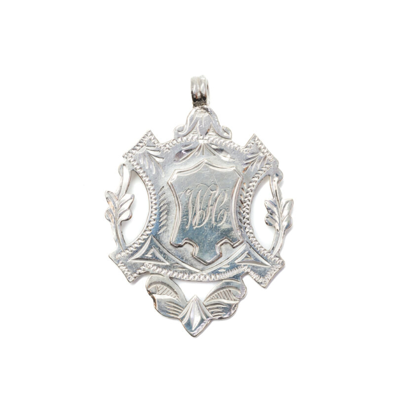 Antique Sterling Silver Shield Pendant Circa 1903 Birmingham - George Loveridge #8921-3