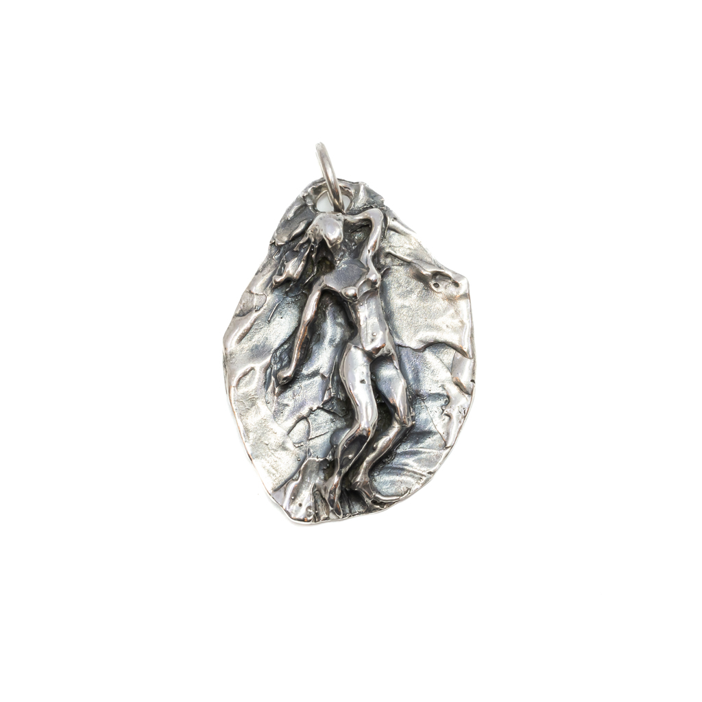 Vintage Sterling Silver Female Form Charm Pendant #6068-1