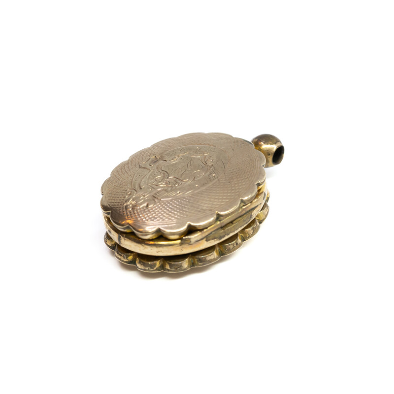 Vintage Gold Plated Double Locket Pendant #60464