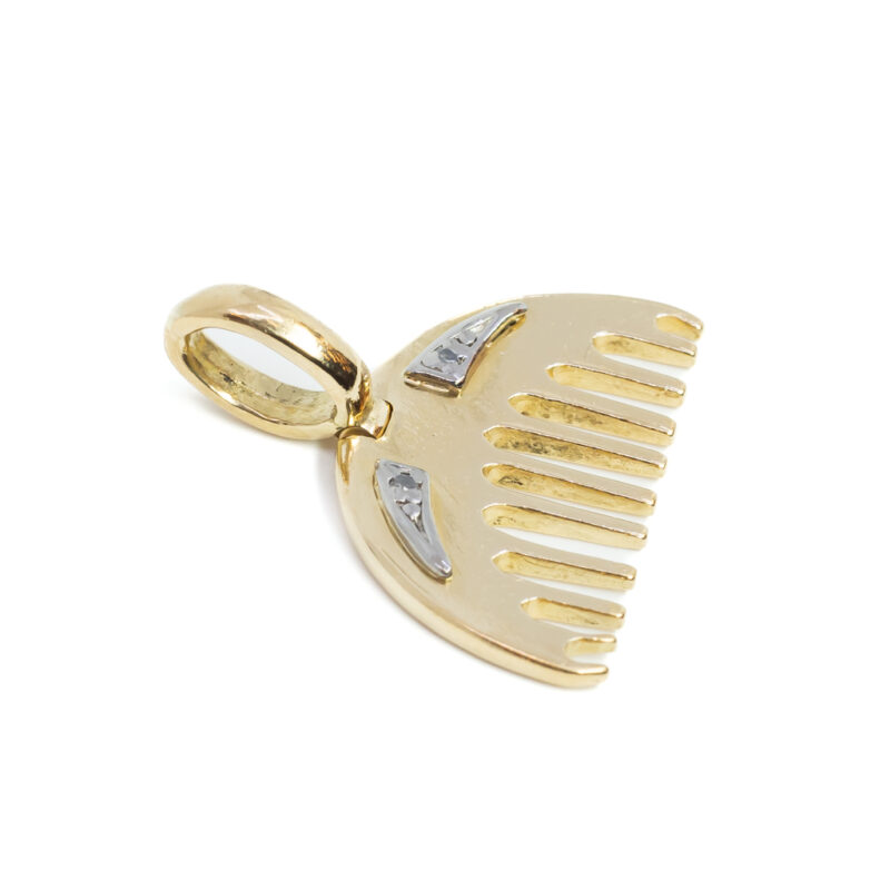 18ct Yellow Gold Comb Diamond Charm / Pendant #58947-2