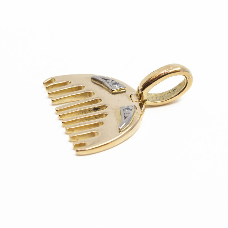 18ct Yellow Gold Comb Diamond Charm / Pendant #58947-2