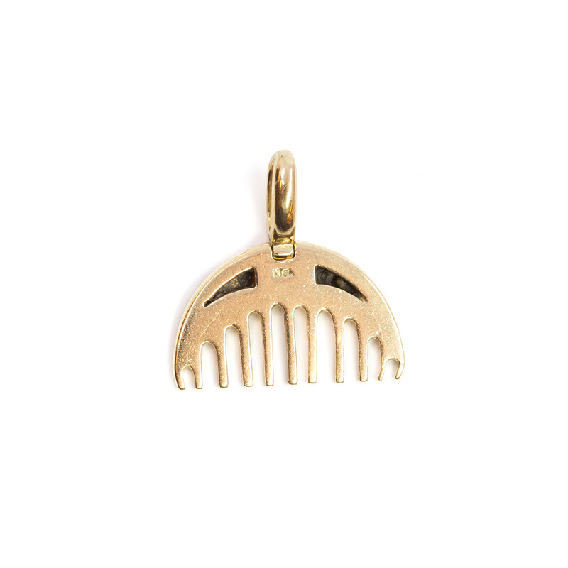 18ct Yellow Gold Comb Diamond Charm / Pendant #58947-2