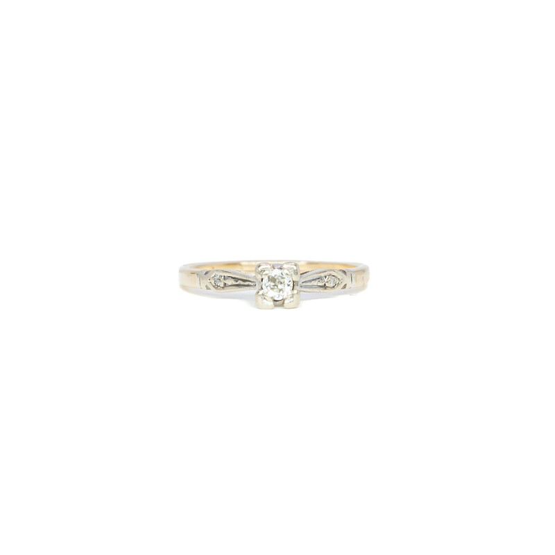 Vintage 18ct Yellow Gold Diamond Ring Size N #60506