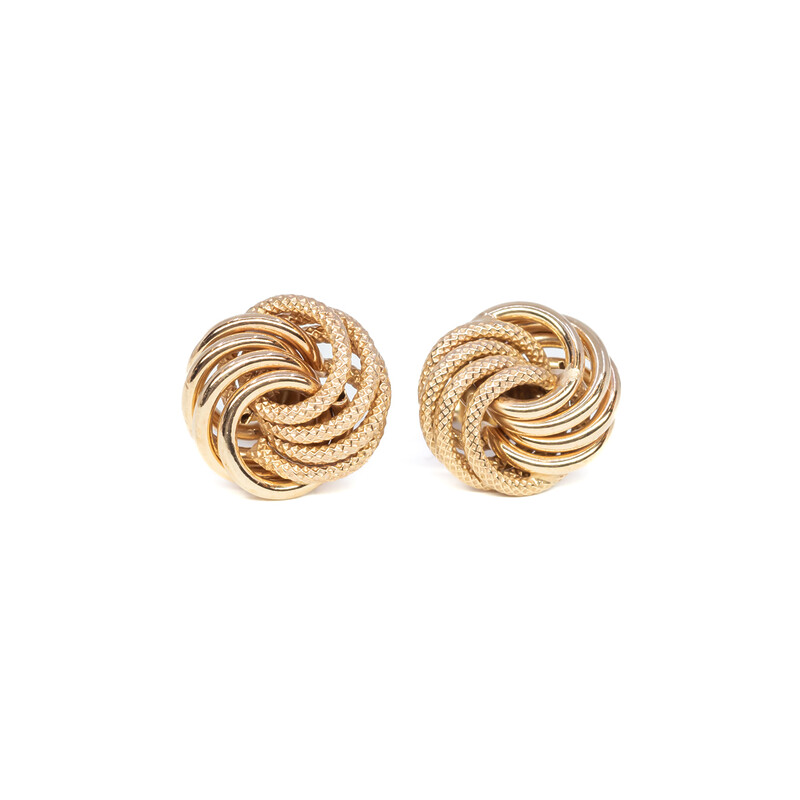 9ct Yellow Gold Swirl Knot Stud Earrings #61800