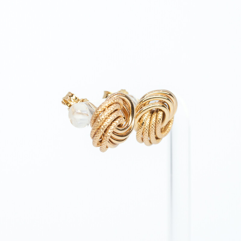 9ct Yellow Gold Swirl Knot Stud Earrings #61800