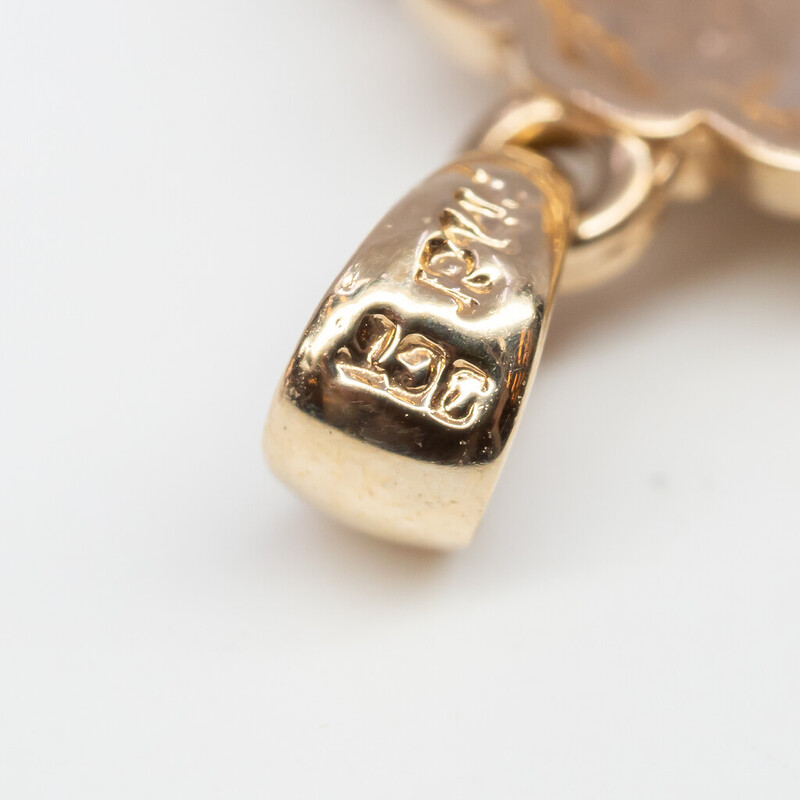 9ct Yellow Gold Diamond & Ruby Lion Head Pendant #61567-1