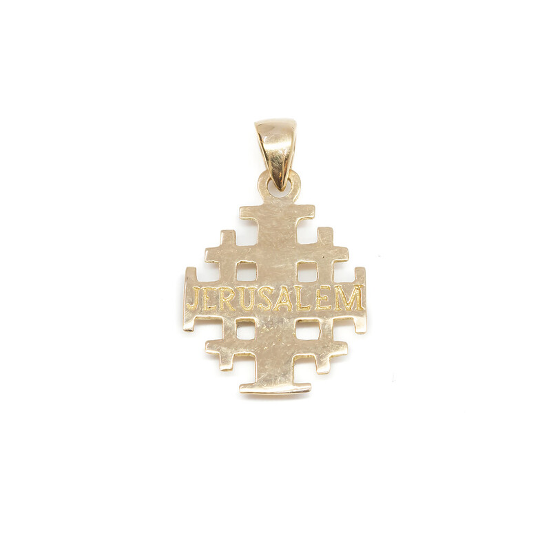 14ct Yellow Gold Diamond & Sapphire Jerusalem Cross #60957