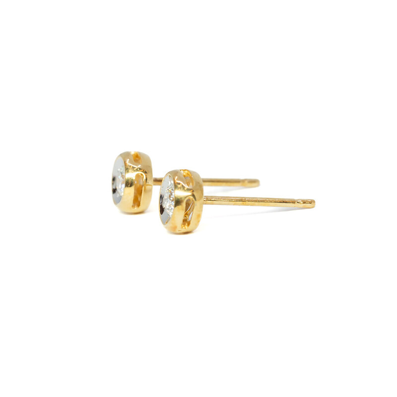 20ct Two Tone Gold Diamond Stud Earrings #61798