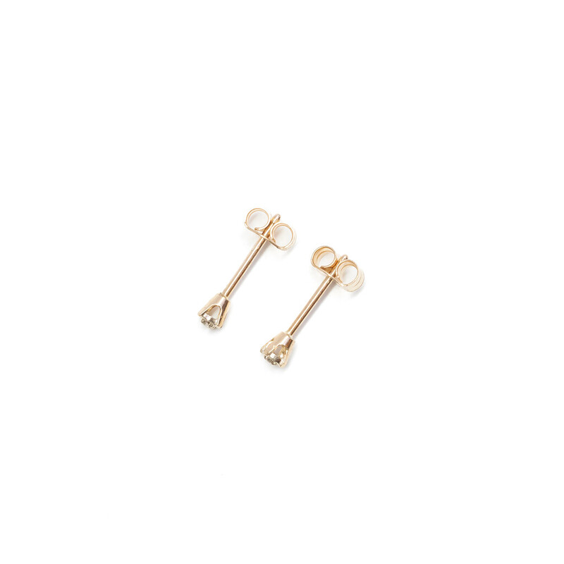 9ct Yellow Gold Diamond Stud Earrings 375 #61799