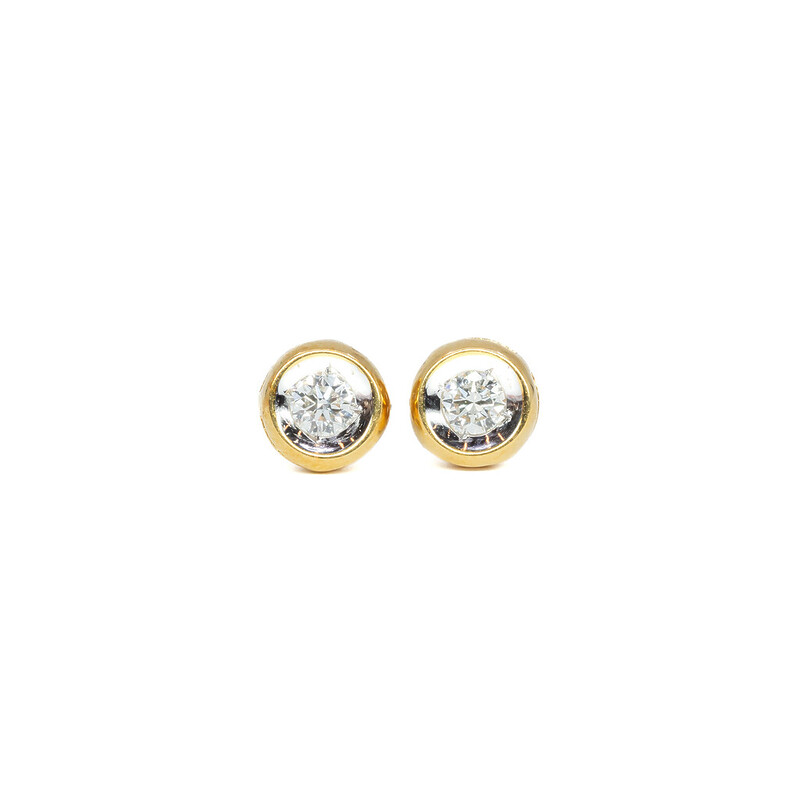 20ct Two Tone Gold Diamond Stud Earrings #61798