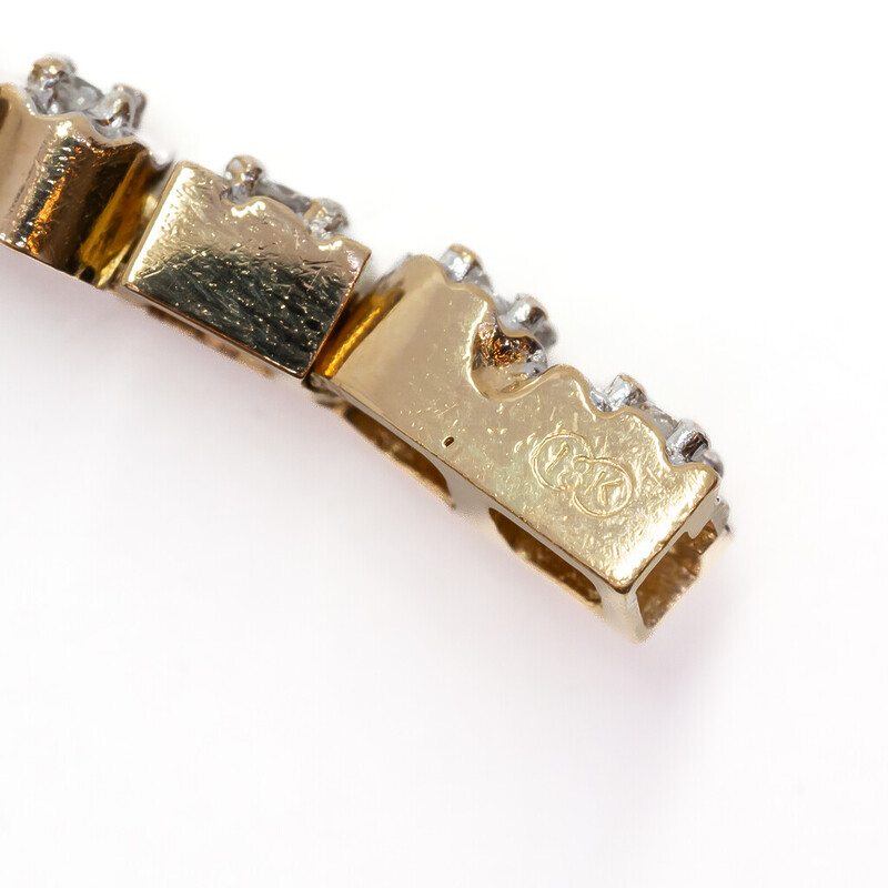 18ct Yellow Gold Diamond Tennis Bracelet 0.50ct TDW 17.5cm #5492-1