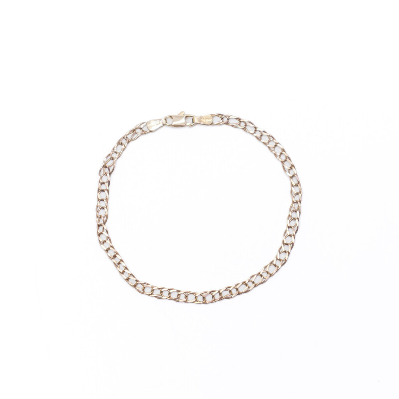 9ct Yellow Gold Curb Link Bracelet 19.5cm #60345