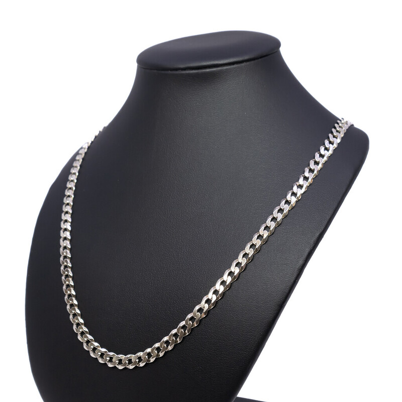 Sterling Silver Curb Link Chain Necklace 61cm #60178