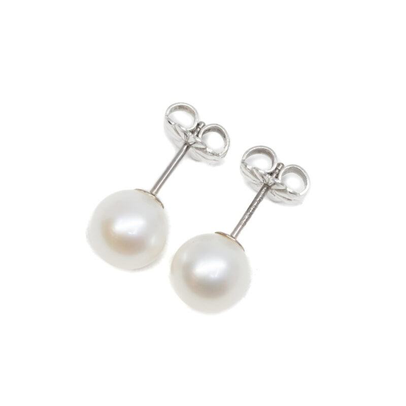 Tiffany & Co Silver Pearl Earrings Ziegfeld Collection RRP$605 AG925 in Box / Pouch #61540