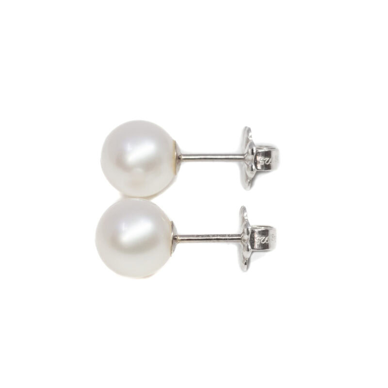 Tiffany & Co Silver Pearl Earrings Ziegfeld Collection RRP$605 AG925 in Box / Pouch #61540