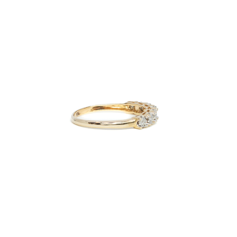9ct Yellow Gold Diamond Bridge Ring Size N 1/2 #60191