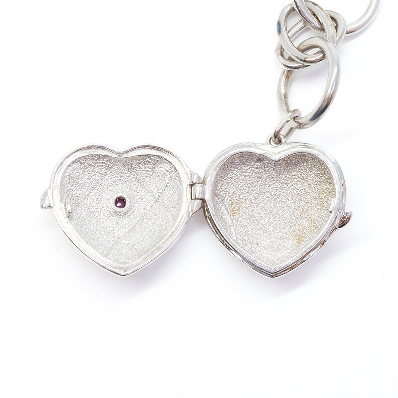 Sterling Silver Heart Locket Bracelet 19cm #60457