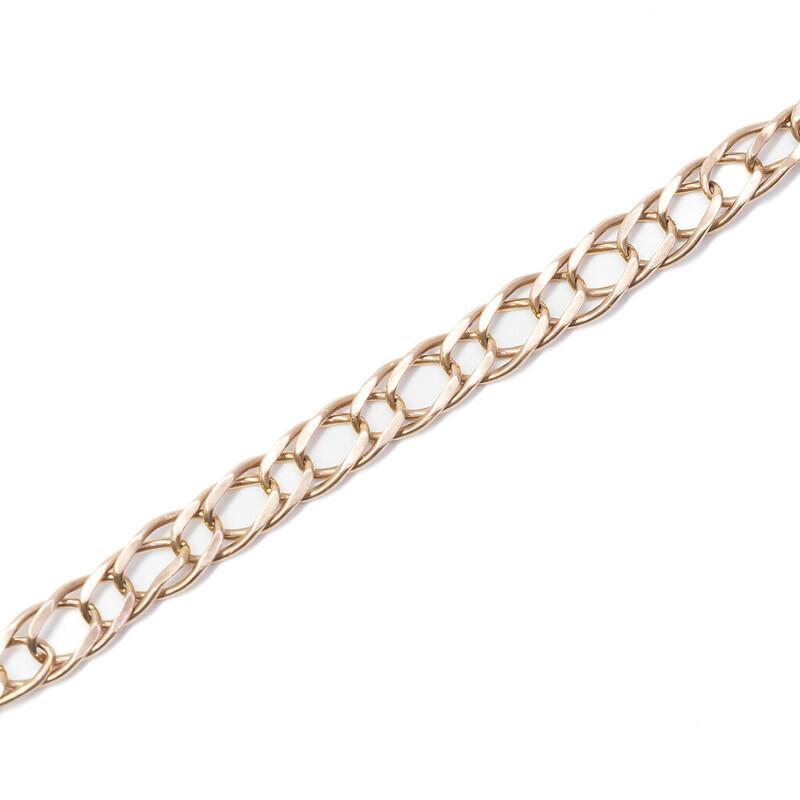 9ct Yellow Gold Curb Link Bracelet 19.5cm #60345