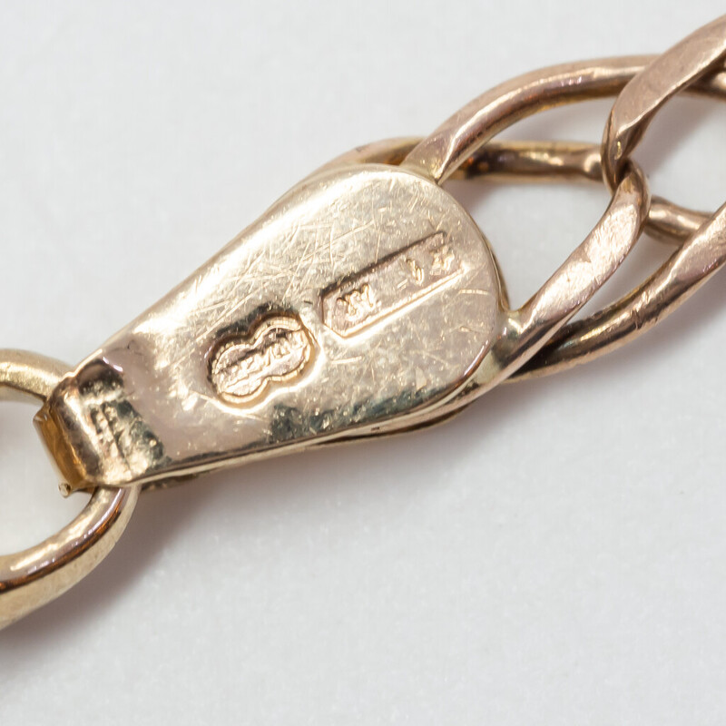 9ct Yellow Gold Curb Link Bracelet 19.5cm #60345