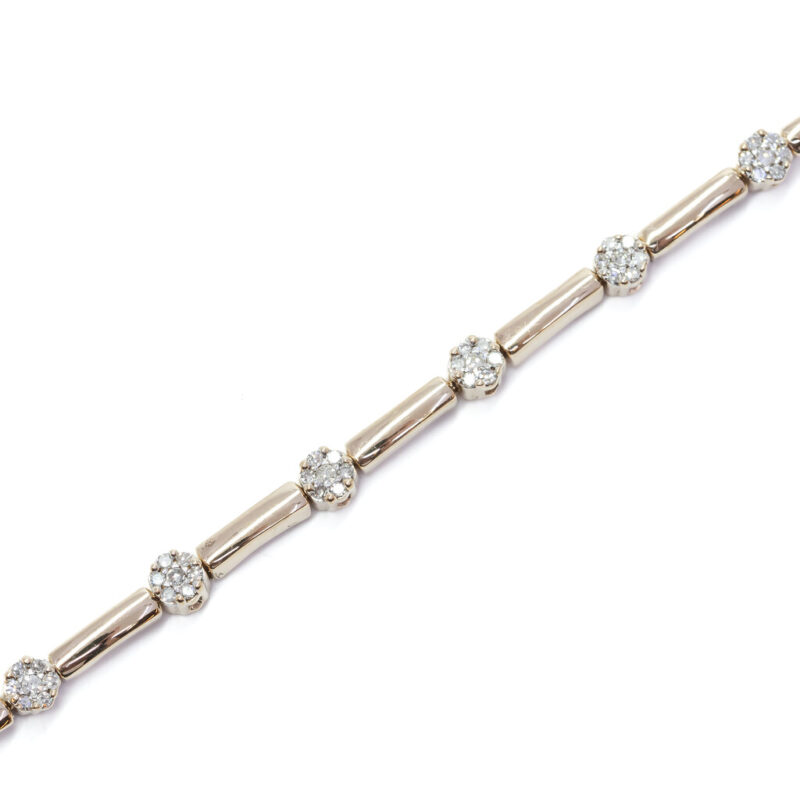 9ct Yellow Gold Diamond Bracelet 0.8ct TW 18.5cm #7036-1