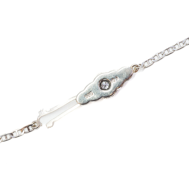 14ct White Gold Diamond Anchor Necklace 40cm #61789