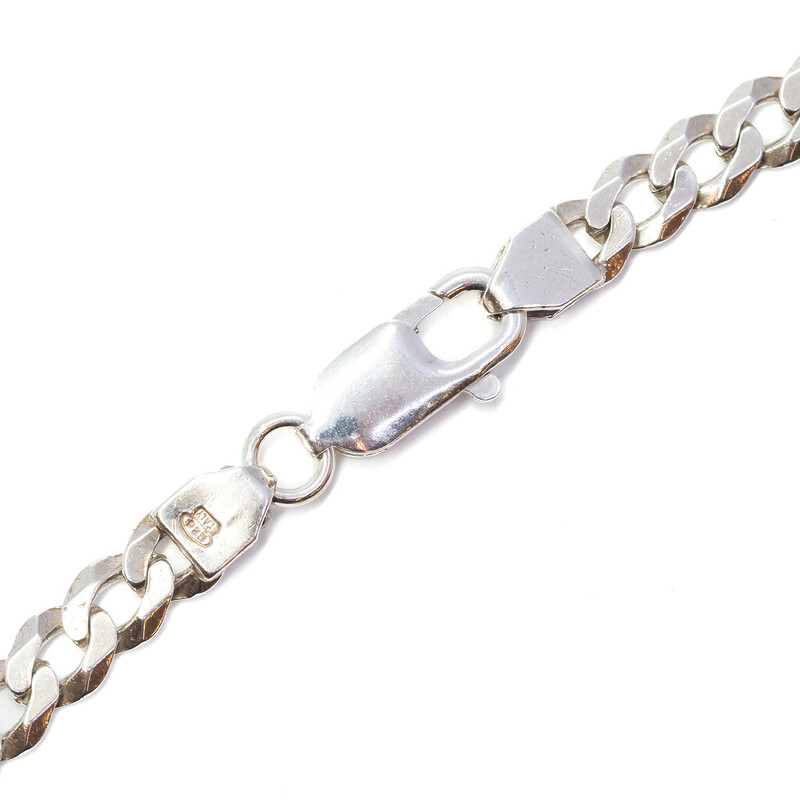 Sterling Silver Curb Link Chain Necklace 61cm #60178