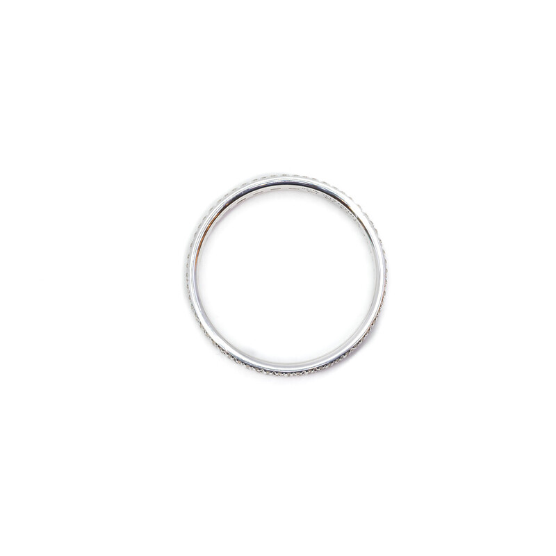 Tiffany & Co 18ct White Gold Diamond True Narrow Ring Size 11 #61735