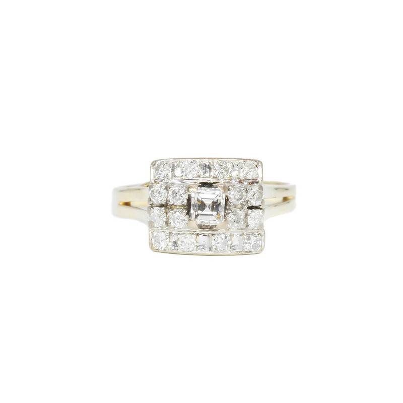 14ct Yellow Gold 0.52ct Diamond Cluster Ring Size L Val $3725 #46905