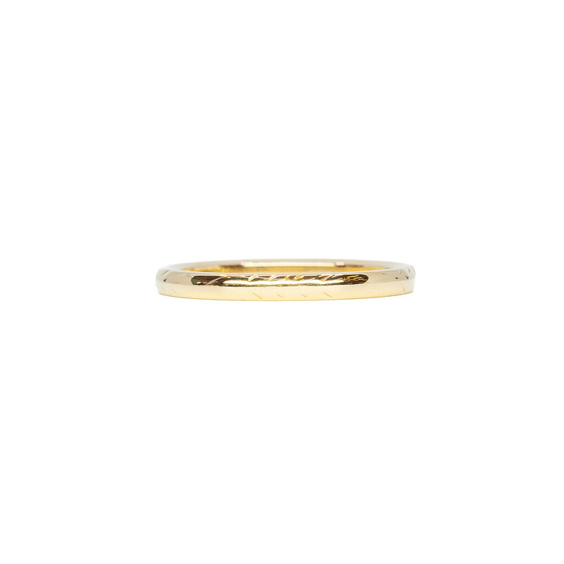 18ct Yellow Gold Narrow Band Ring w/ Pattern Size N #61867