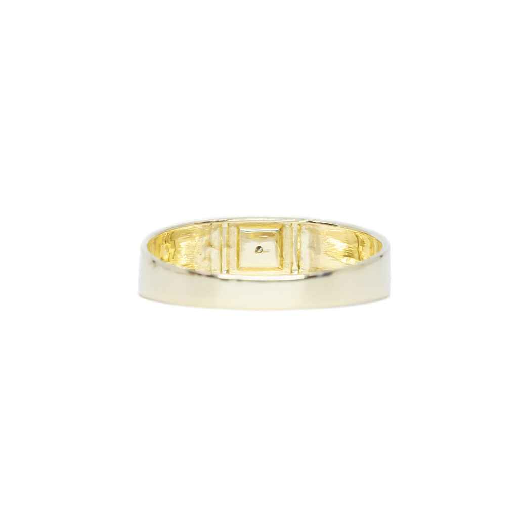 9ct Yellow Gold Men's Diamond Ring Size V 1/2 #58671 9ct Yellow Gold Men's Diamond Ring Size V 1/2 #58671 - Image 6