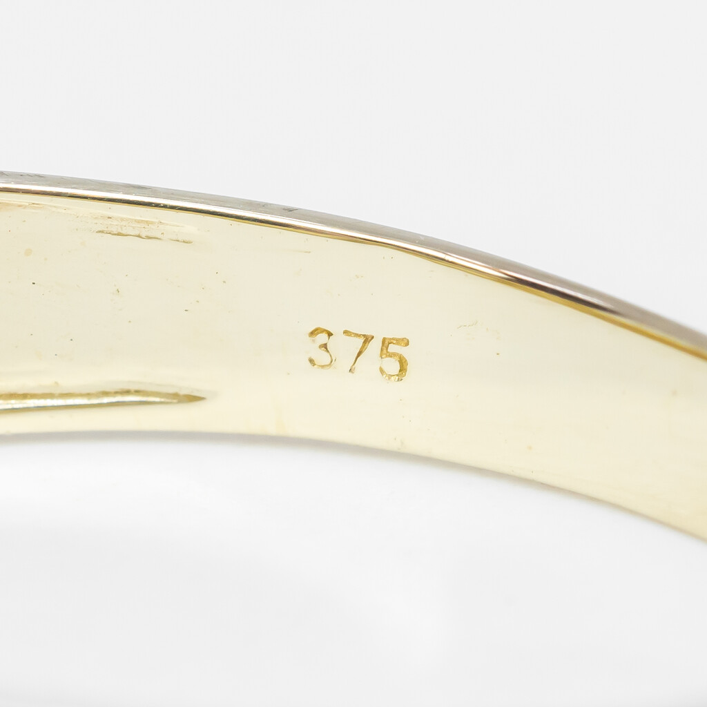 9ct Yellow Gold Men's Diamond Ring Size V 1/2 #58671 9ct Yellow Gold Men's Diamond Ring Size V 1/2 #58671 - Image 3