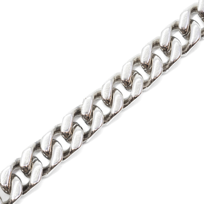 Heavy Sterling Silver Curb Link Bracelet 23cm 63.6 grams #62062
