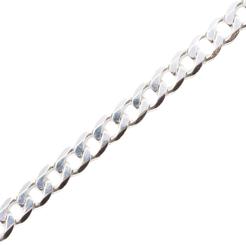 Sterling Silver Curb Link Chain Necklace 55cm #61834