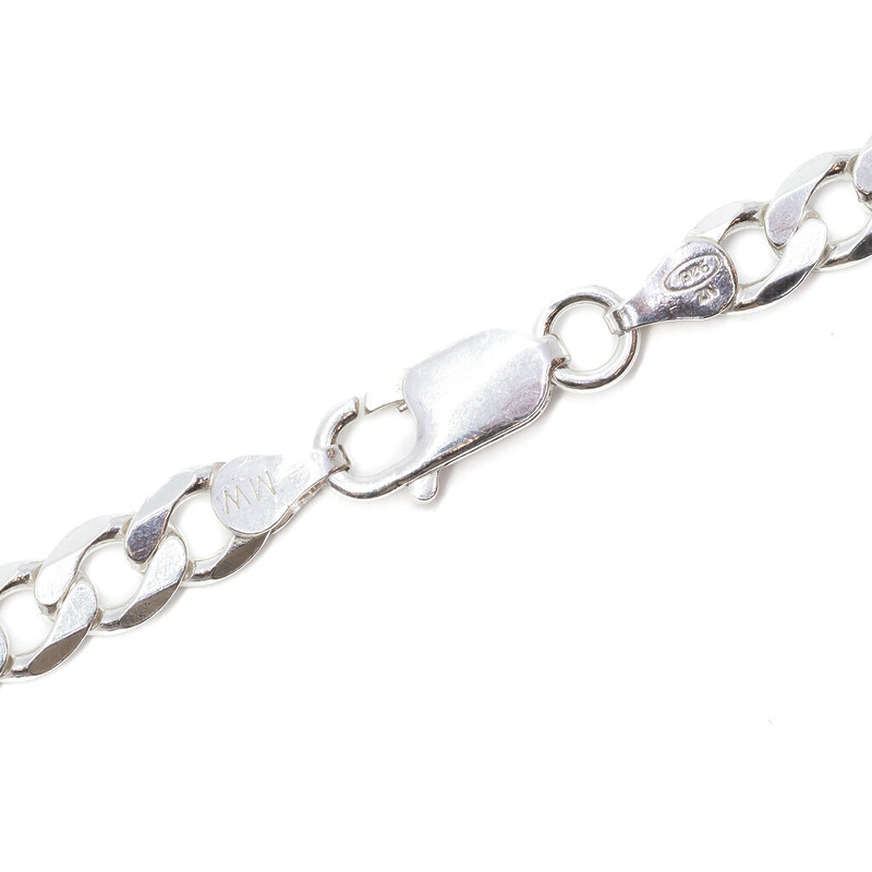Sterling Silver Curb Link Chain Necklace 55cm #61834