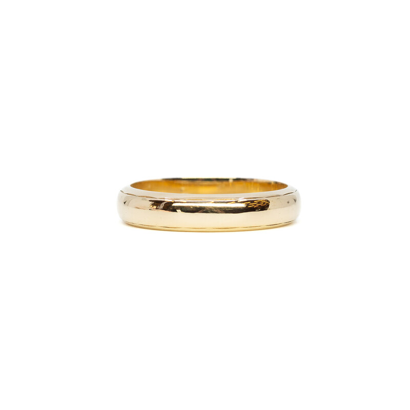 18ct Yellow Gold Half Round Wedding Band Ring Size L #61864