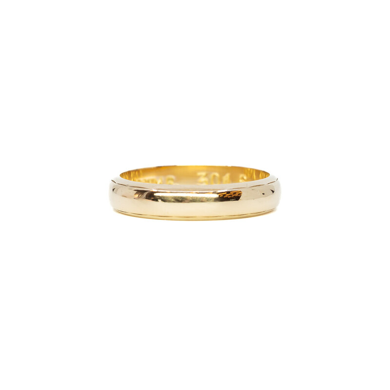 18ct Yellow Gold Half Round Wedding Band Ring Size L #61864