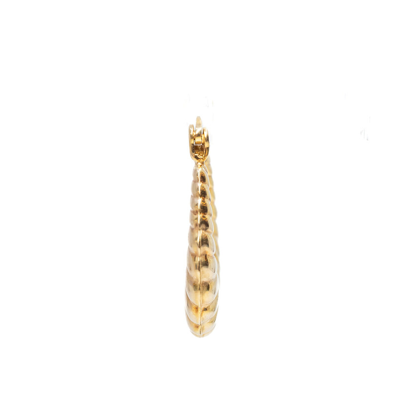 Single 9ct Yellow Gold Scallop Hoop Earring #61860