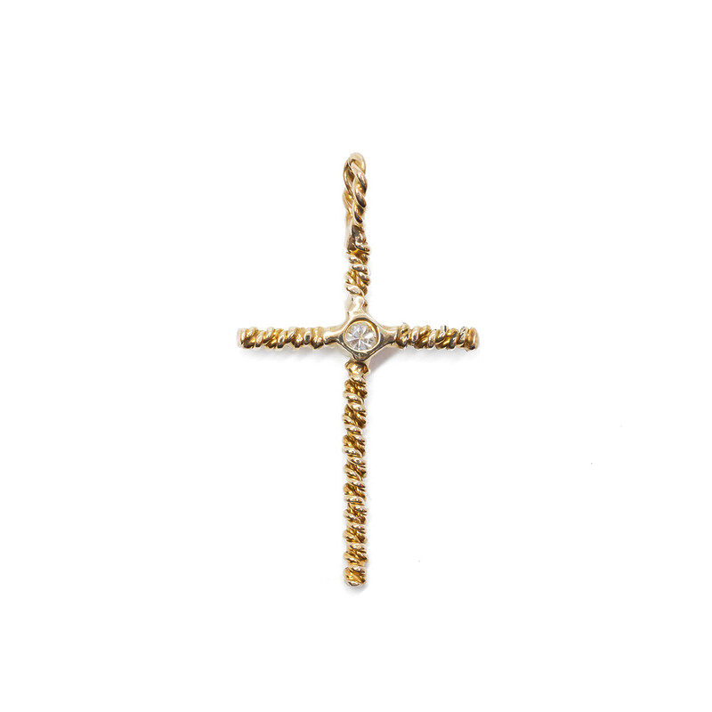 9ct Yellow Gold Diamond Cross Pendant #62063