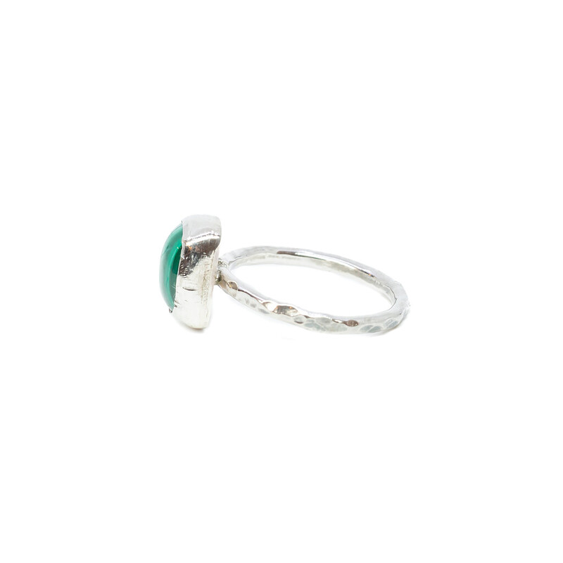 Sterling Silver Malachite Ring Size L1/2#62042