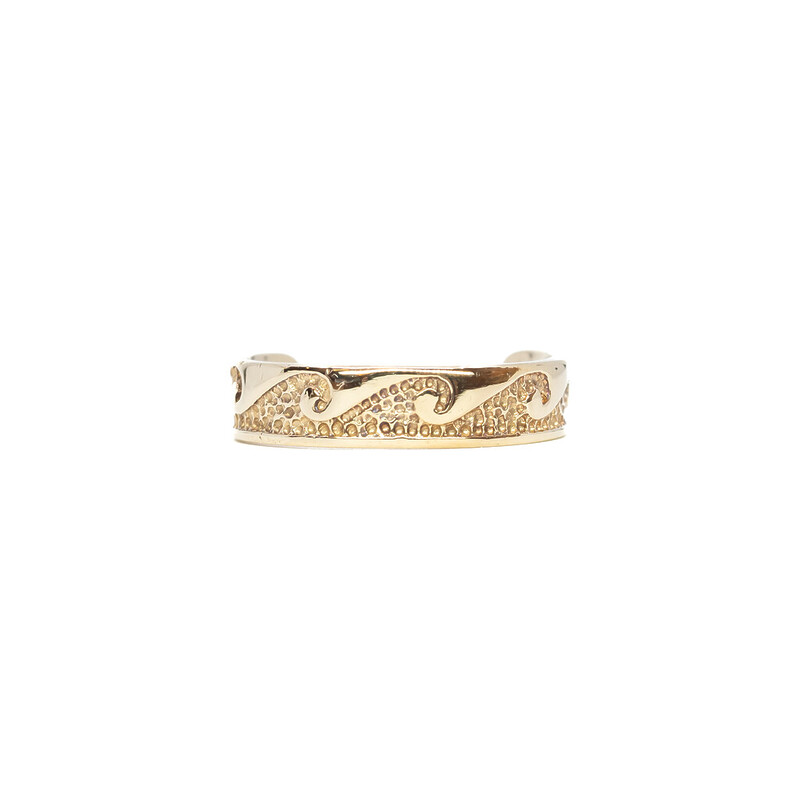 9ct Yellow Gold Open Toe Ring Wave Design #62001