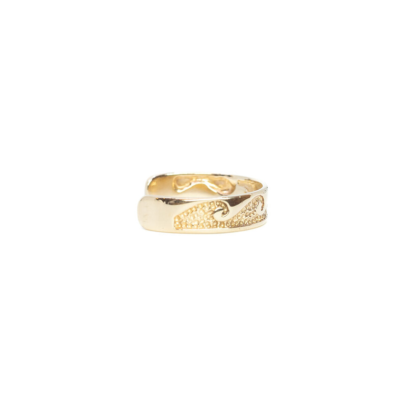 9ct Yellow Gold Open Toe Ring Wave Design #62001