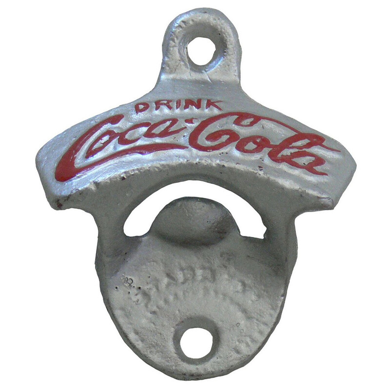 Coca-Cola Cast Iron Wall Mounted Coke Bottle Opener Silver #59158