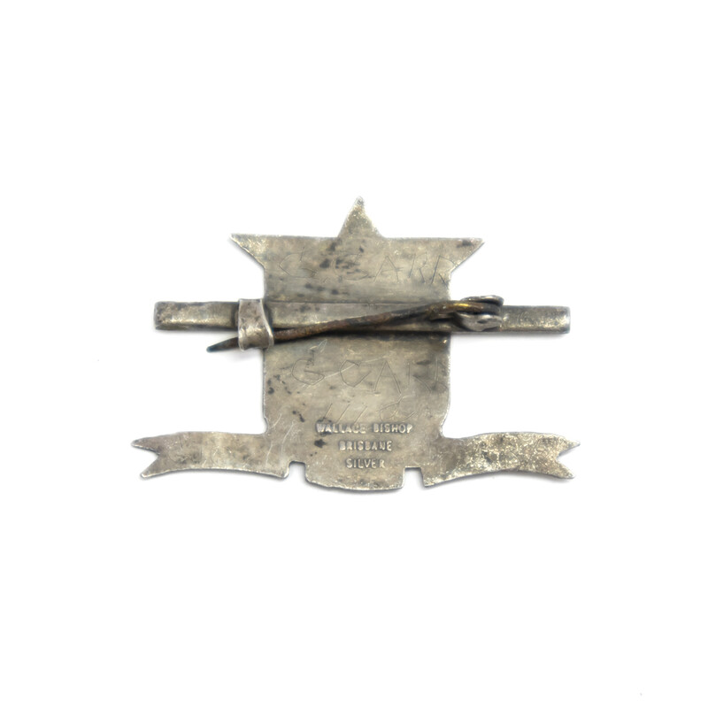 Antique Brisbane Grammar Silver Brooch / Pin Made by Wallace Bishop C.1920 #4865-3