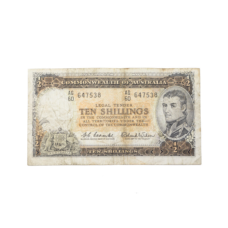 Australian Ten Shillings Coombs / Wilson Pre-Decimal Banknote #58090