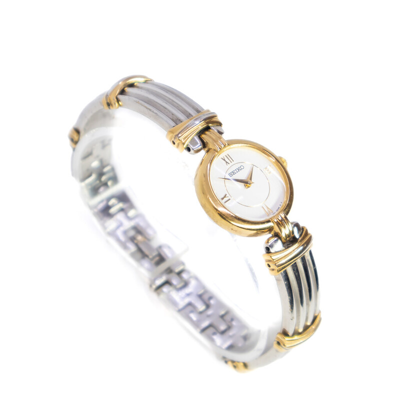 Ladies Seiko Quartz 2-Tone Watch 1N00-1G10 #59302