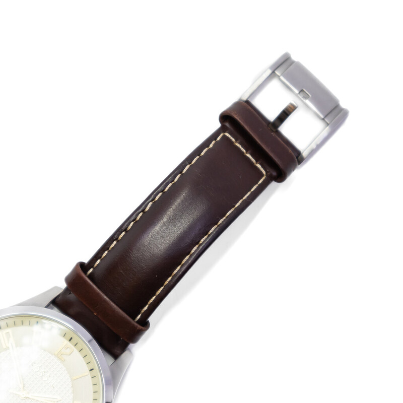 Fossil Mens Quartz Watch Brown Leather Band FS-4496 #60691