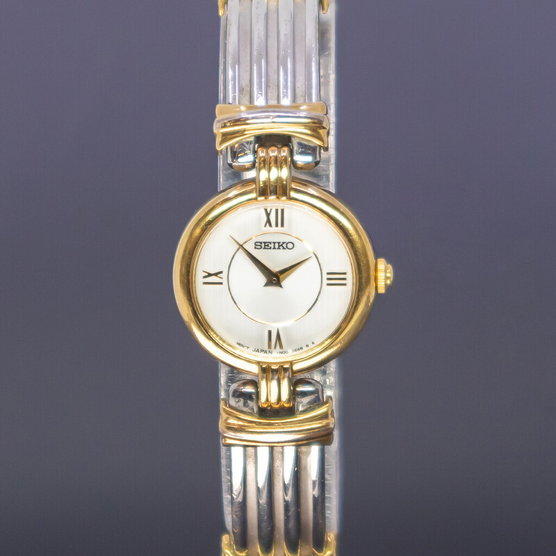 Ladies Seiko Quartz 2-Tone Watch 1N00-1G10 #59302