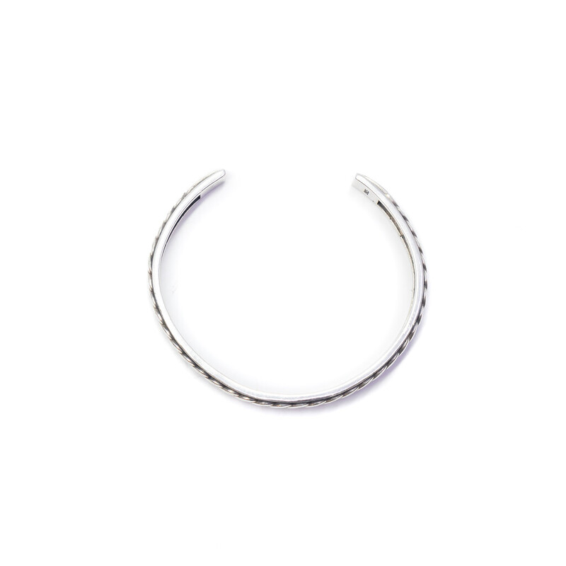 Sterling Silver Cuff Rope Bangle Bracelet #61621