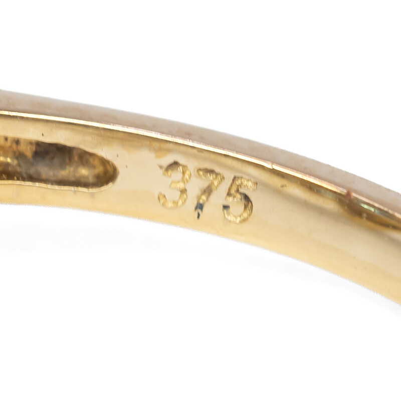 9ct Yellow Gold Topaz & Diamond Ring Size O #61901