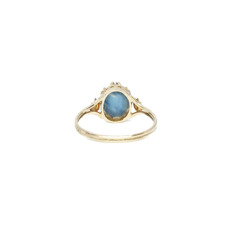 Vintage 9ct Yellow Gold Opal Ring Size L1/2 #61878